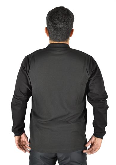 Destekli Kaynakçı Uzun Kollu Sweatshirt Siyah