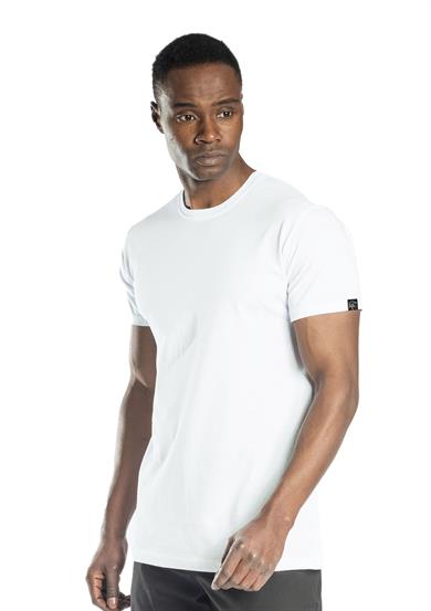 Elegans Basic Bisiklet Yaka T-Shirt Beyaz