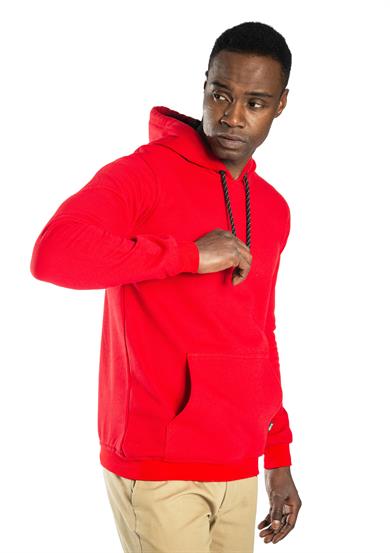 Elegans Kapüşonlu Sweatshirt Kırmızı