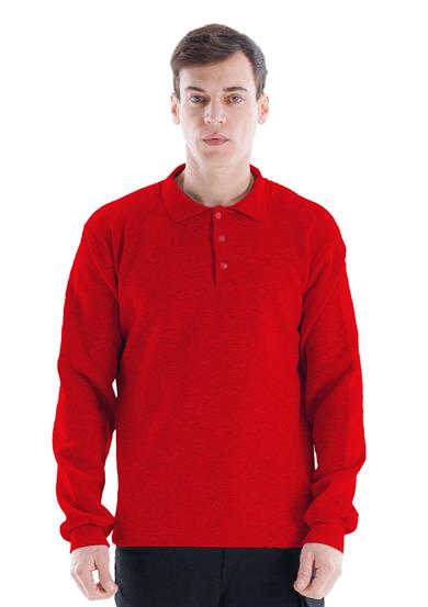 Elegance Polo Collar Sweatshirt Red 