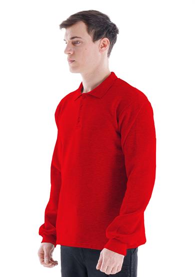 Elegance Polo Collar Sweatshirt Red 