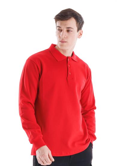 Elegance Polo Collar Sweatshirt Red 