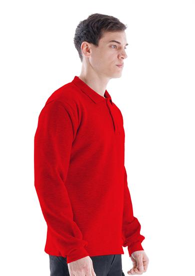 Elegance Polo Collar Sweatshirt Red 
