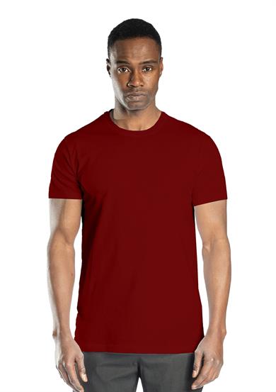 Regular Basic Bisiklet Yaka T-Shirt Bordo