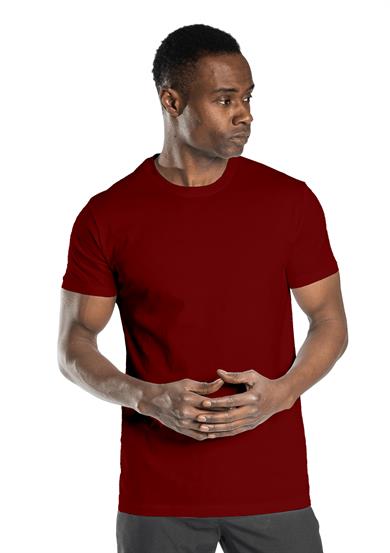 Regular Basic Bisiklet Yaka T-Shirt Bordo