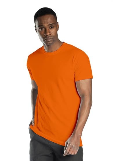 Regular Basic Bisiklet Yaka T-Shirt Turuncu  