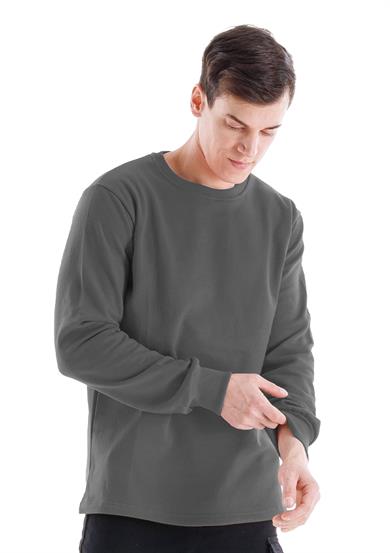 Regular Bisiklet Yaka Sweatshirt Antrasit