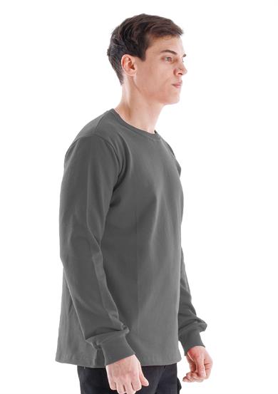 Regular Bisiklet Yaka Sweatshirt Antrasit