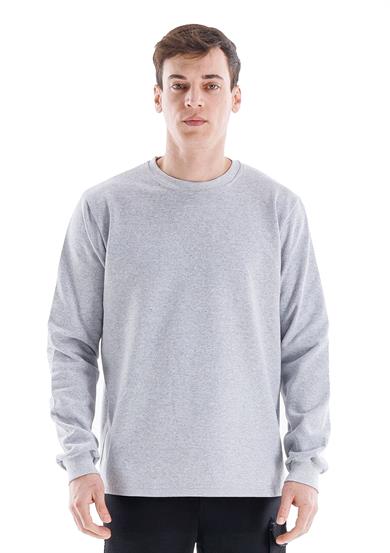 Regular Bisiklet Yaka Sweatshirt Gri