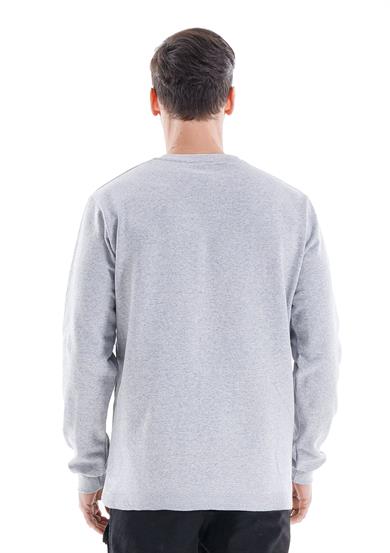 Regular Bisiklet Yaka Sweatshirt Gri