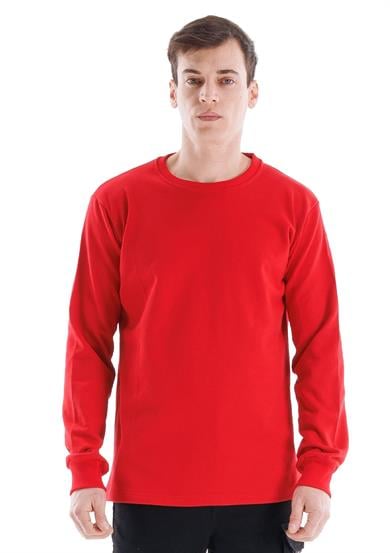 Regular Bisiklet Yaka Sweatshirt Kırmızı