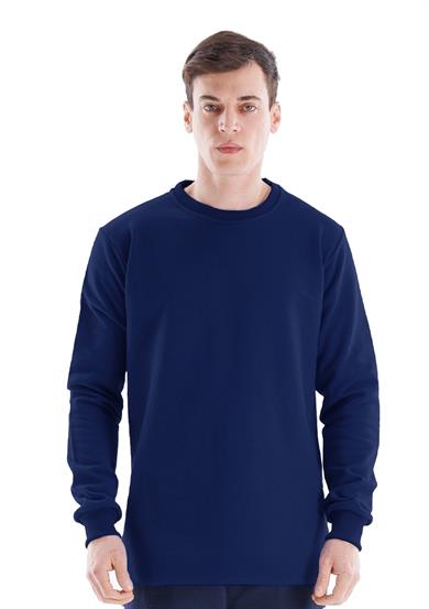 Regular Bisiklet Yaka Sweatshirt Lacivert