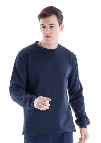 Regular Bisiklet Yaka Sweatshirt Lacivert