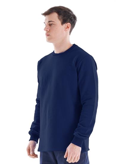 Regular Bisiklet Yaka Sweatshirt Lacivert