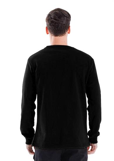 Regular Bisiklet Yaka Sweatshirt Siyah
