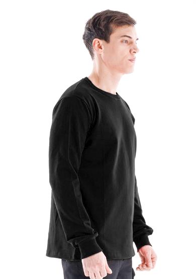 Regular Bisiklet Yaka Sweatshirt Siyah