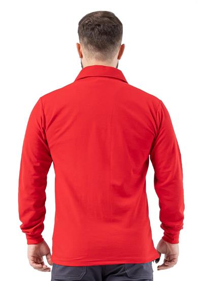 Regular Polo Pike Uzun Kol T-Shirt Kırmızı