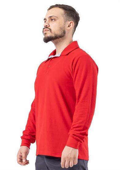 Regular Polo Pike Uzun Kol T-Shirt Kırmızı