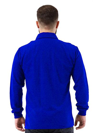 Regular Polo Pike Uzun Kol T-Shirt Saks Mavi