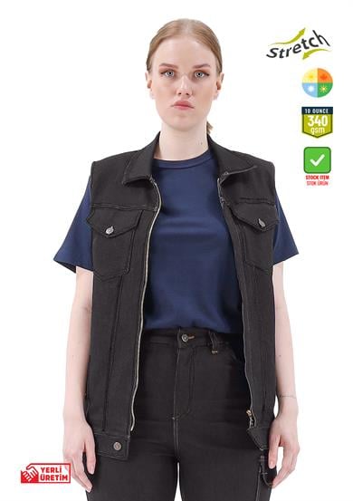 Teksas Kot Yelek Siyah