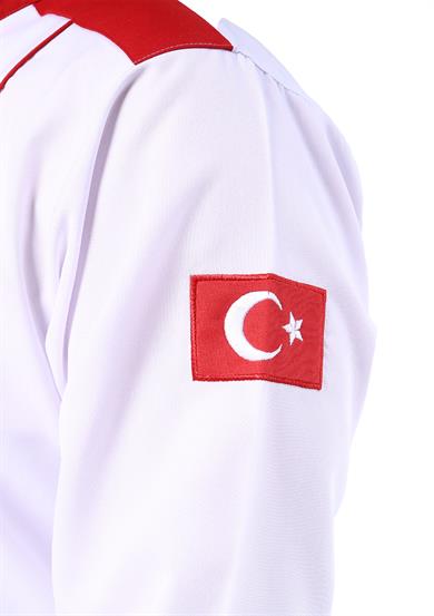 Turkish Aşçı Ceketi Beyaz-Kırmızı