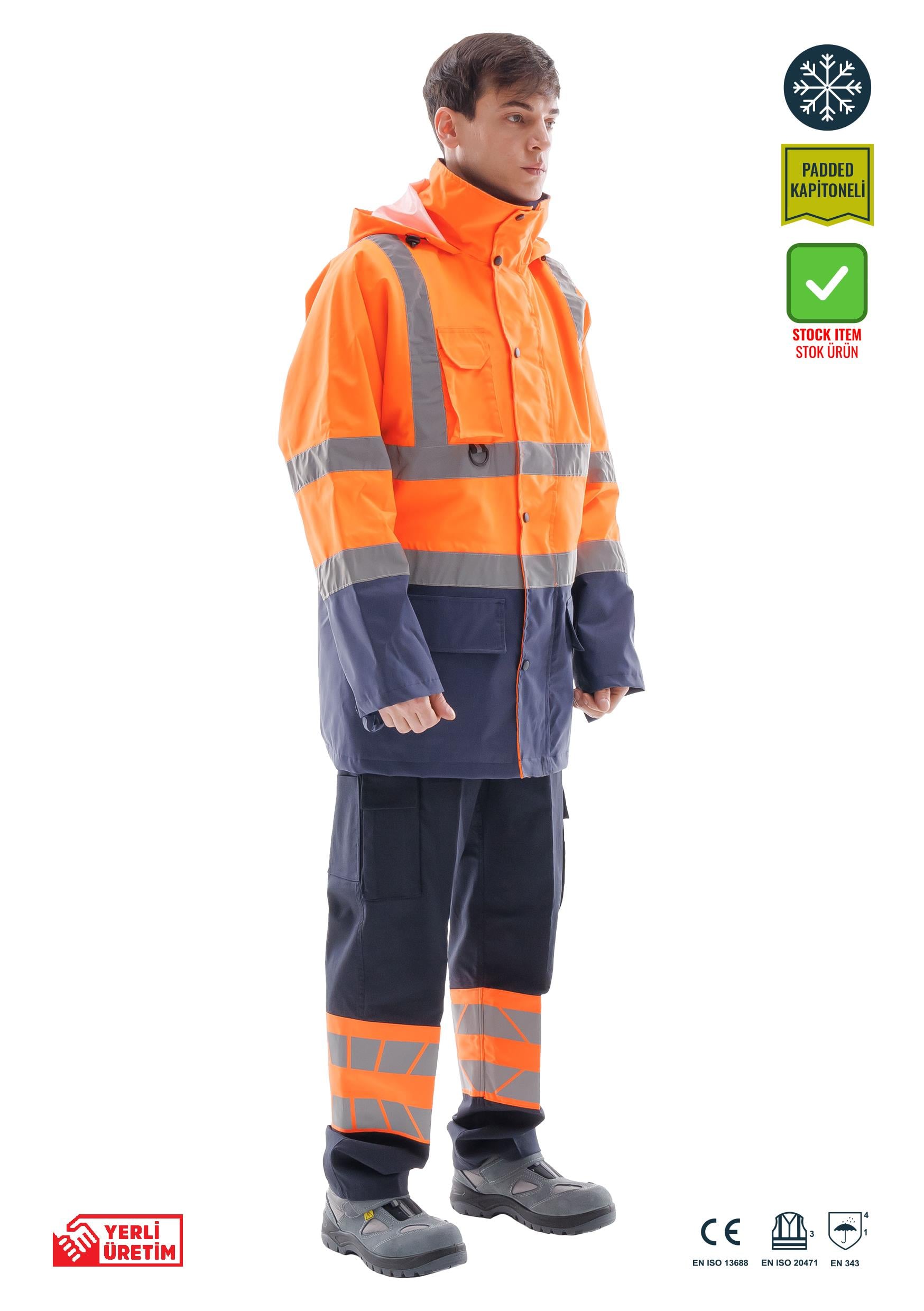 Alaska Hi-Vis Parka Neon Turuncu - Lacivert, Alaska Hi-Vis Parka Neon Turuncu - Lacivert - Concept Alina (İş Elbisesi, İş Kıyafetleri, Yanmaz İş Elbisesi, Yanmaz İş Kıyafeti, Alev Almaz İş Elbisesi, Toptan, Üreticileri, İmalatçıları, Konya, İstanbul, Kocaceli, Gebze), Yüksek Görünürlüklü Ürünler