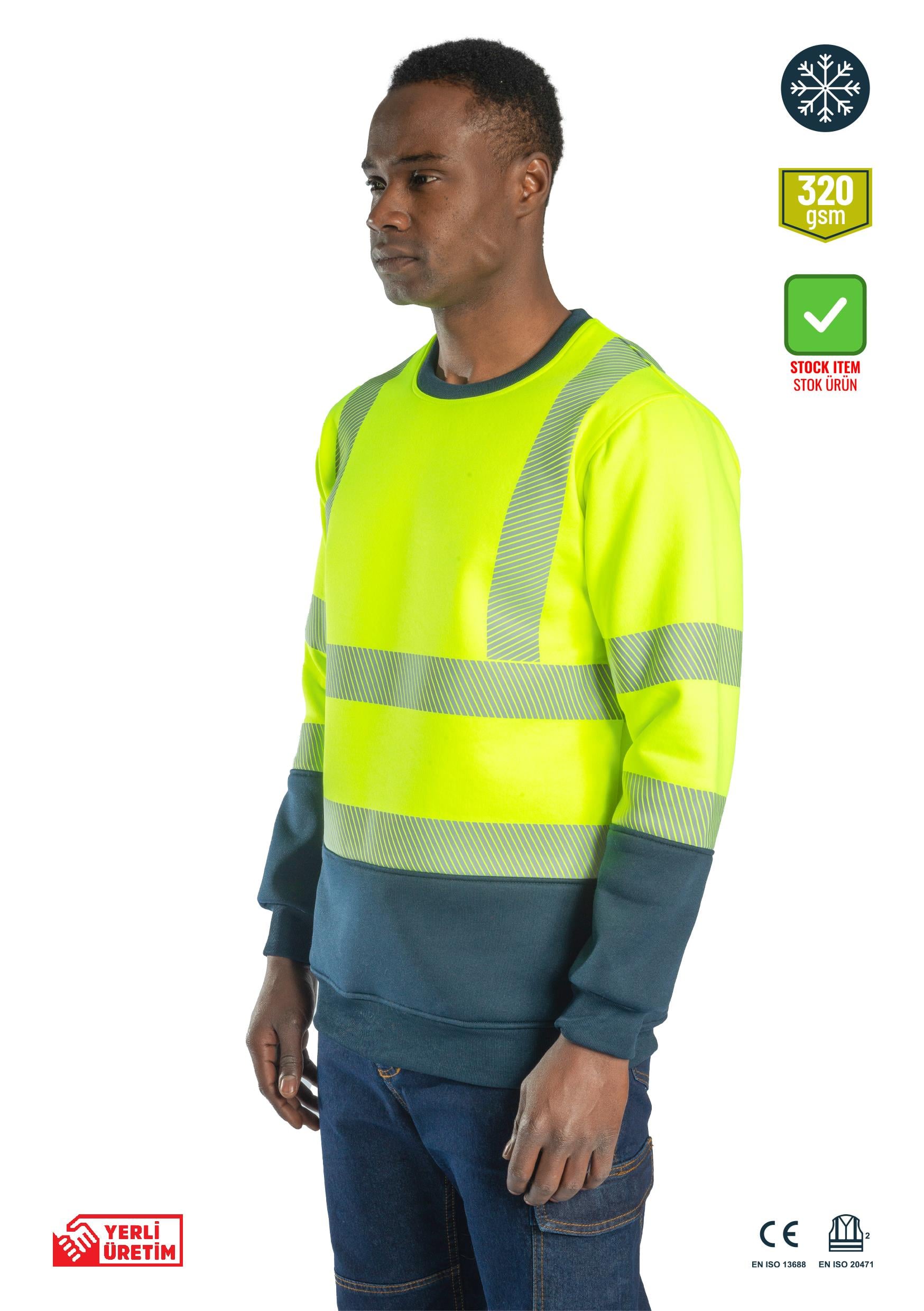 Alaska Hi-Vis Sweatshirt Neon Sarı - Lacivert, Alaska Hi-Vis Sweatshirt Neon Sarı - Lacivert - Concept Alina (İş Elbisesi, İş Kıyafetleri, Yanmaz İş Elbisesi, Yanmaz İş Kıyafeti, Alev Almaz İş Elbisesi, Toptan, Üreticileri, İmalatçıları, Konya, İstanbul, Kocaceli, Gebze), Yüksek Görünürlüklü Ürünler