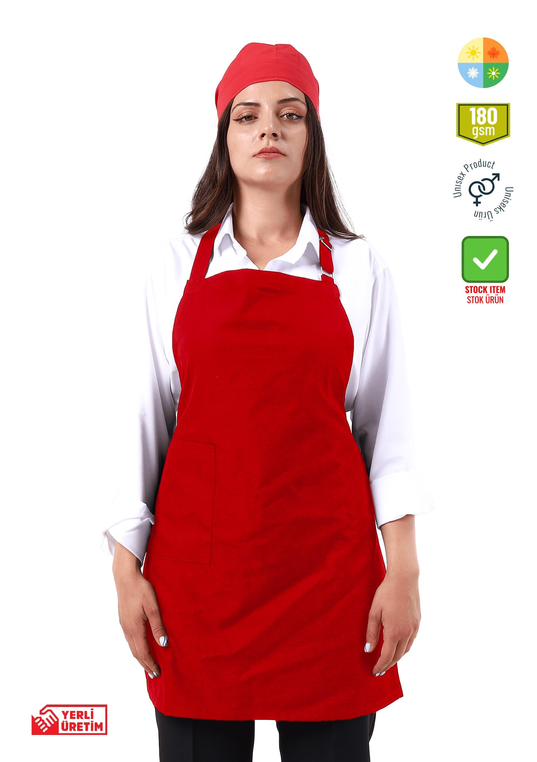 Boydan Önlük Kırmızı, Boydan Önlük Kırmızı - Concept Alina (İş Elbisesi, İş Kıyafetleri, Yanmaz İş Elbisesi, Yanmaz İş Kıyafeti, Alev Almaz İş Elbisesi, Toptan, Üreticileri, İmalatçıları, Konya, İstanbul, Kocaceli, Gebze), Aşçı-Garson Kıyafetleri