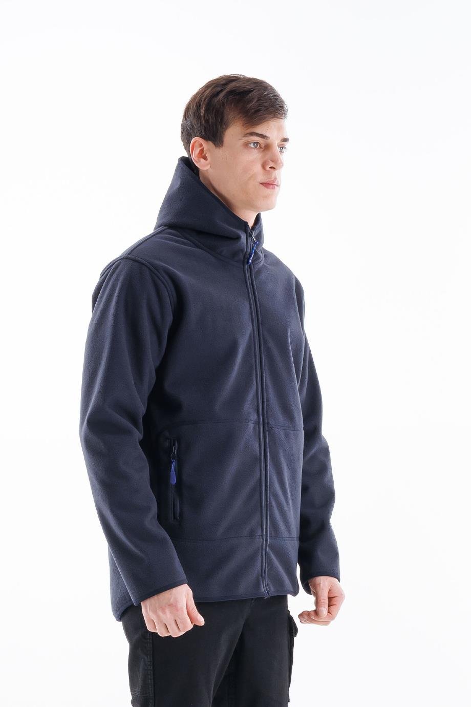 Double Sided Fleece Jacket Navy Blue