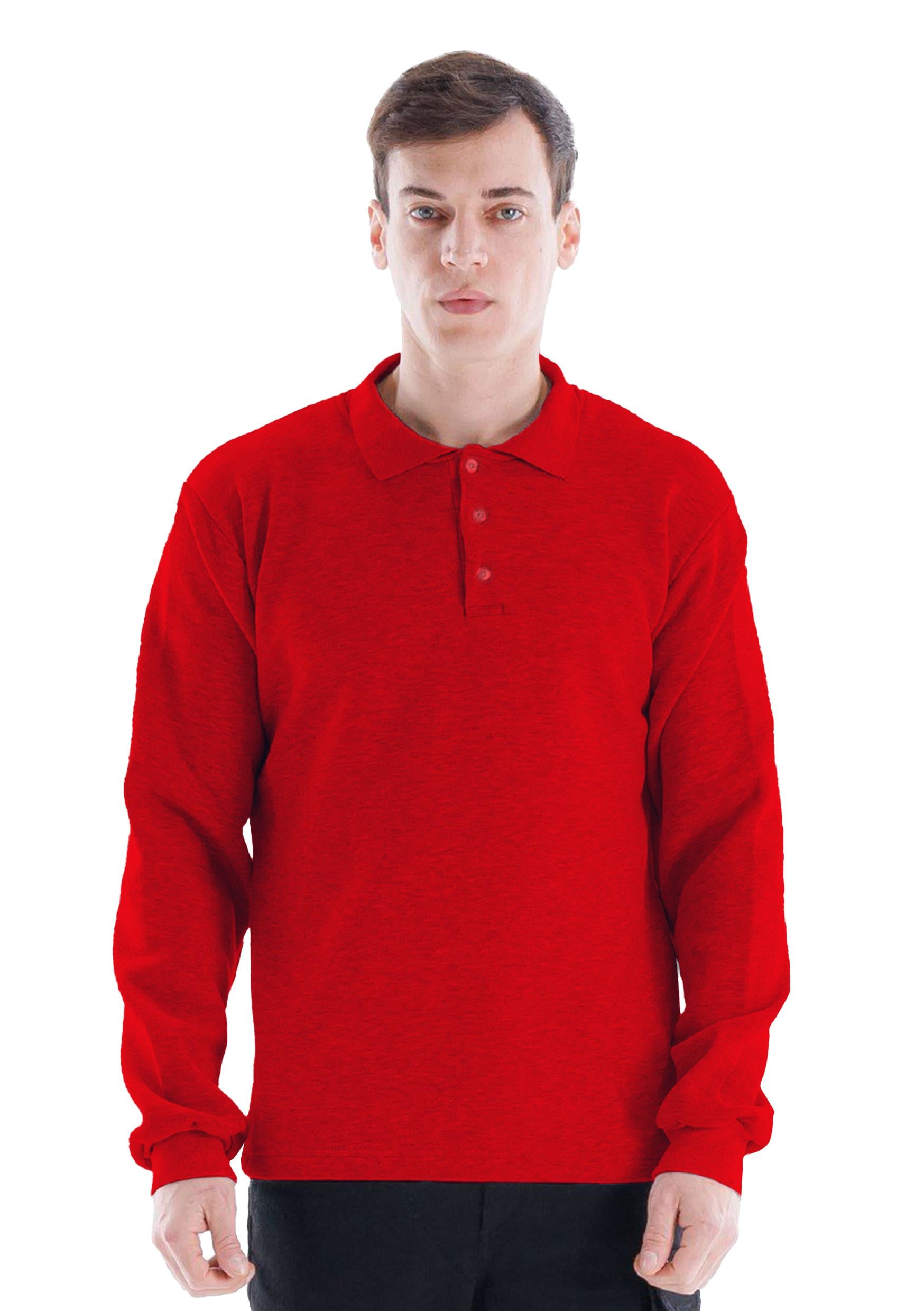 Elegance Polo Collar Sweatshirt Red , , Sweatshirt