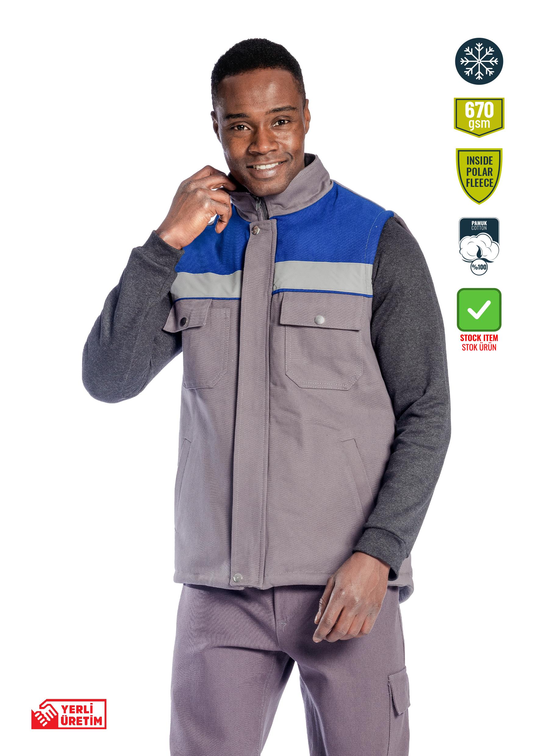 Oscar Yelek Saks - Gri, Osacar Yelek Saks - Gri - Concept Alina (İş Elbisesi, İş Kıyafetleri, Yanmaz İş Elbisesi, Yanmaz İş Kıyafeti, Alev Almaz İş Elbisesi, Toptan, Üreticileri, İmalatçıları, Konya, İstanbul, Kocaceli, Gebze), İş Yelekleri