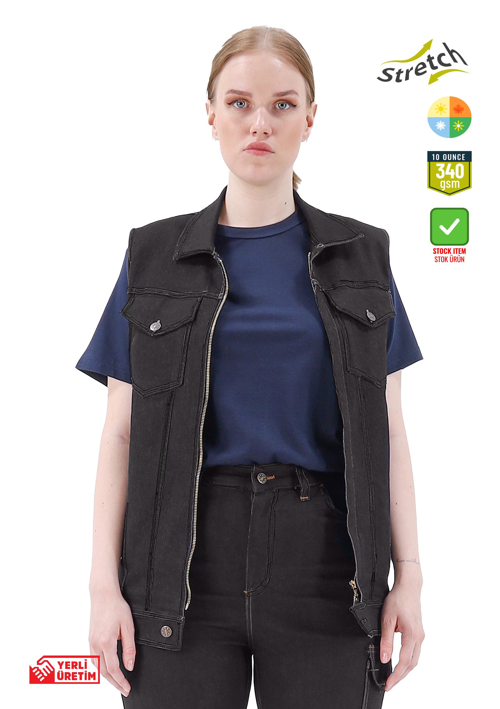 Teksas Kot Yelek Siyah, Teksas Kot Yelek Siyah - Concept Alina (İş Elbisesi, İş Kıyafetleri, Yanmaz İş Elbisesi, Yanmaz İş Kıyafeti, Alev Almaz İş Elbisesi, Toptan, Üreticileri, İmalatçıları, Konya, İstanbul, Kocaceli, Gebze), Denim (Kot) Ürünleri