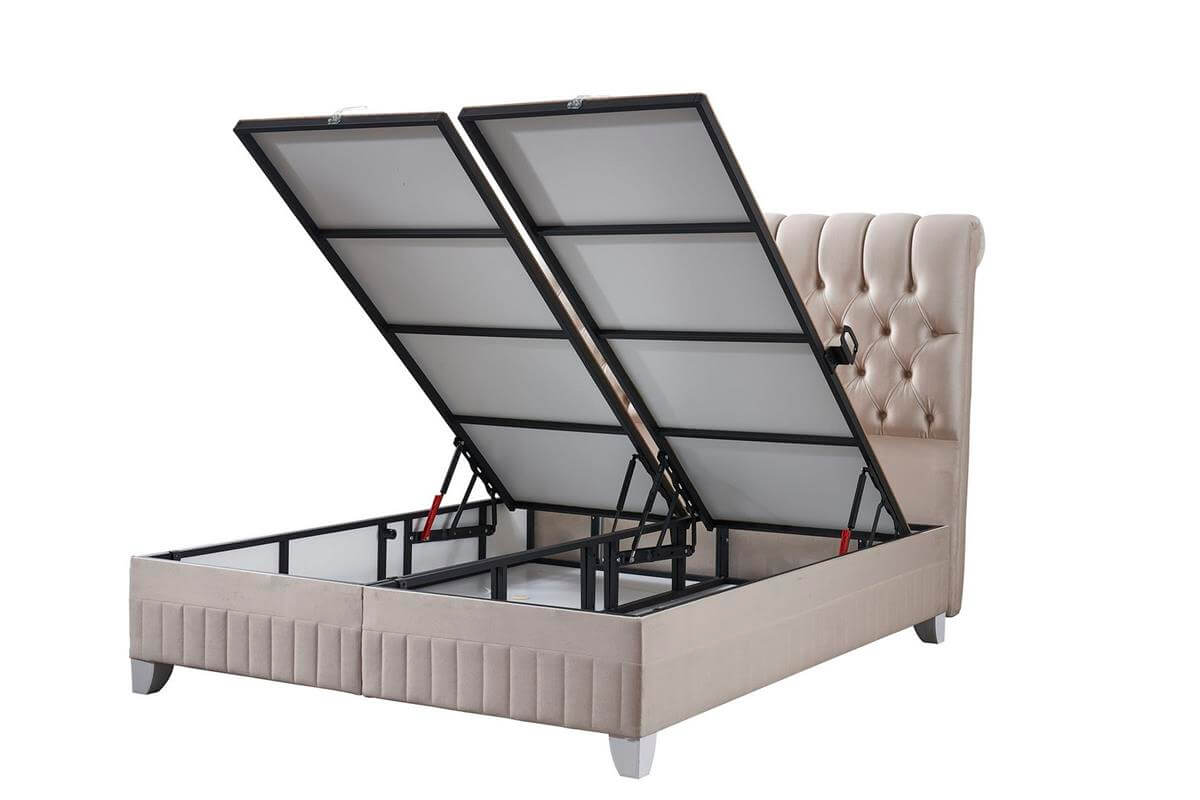 Lexus Krem Yatak Baza ve Başlık Seti