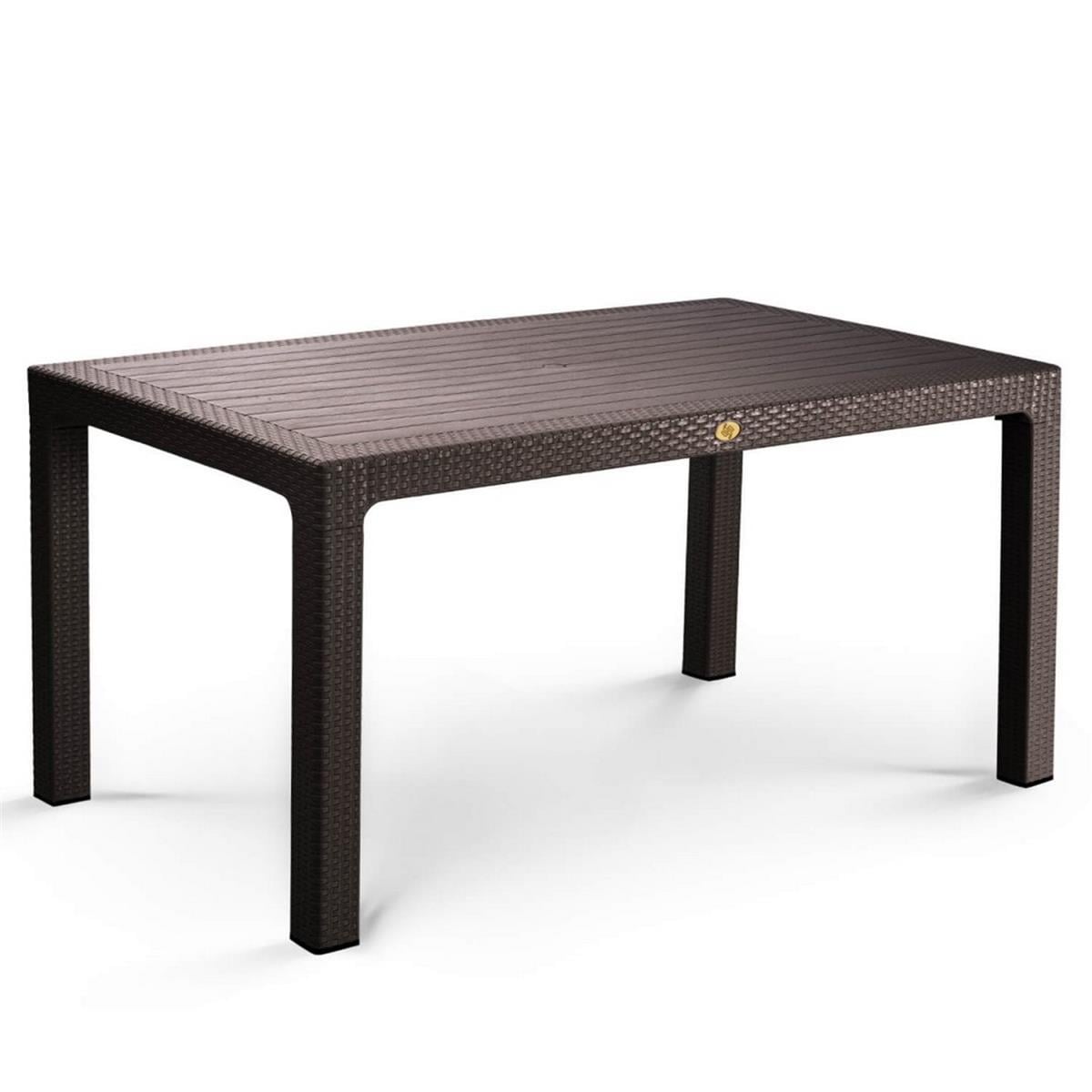 Rattan 90x150 Camsız Bahçe Masası