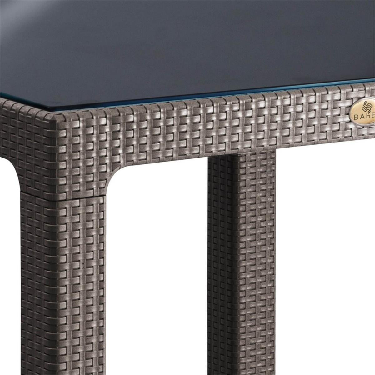 Rattan 90x90 Camlı Bahçe Masası