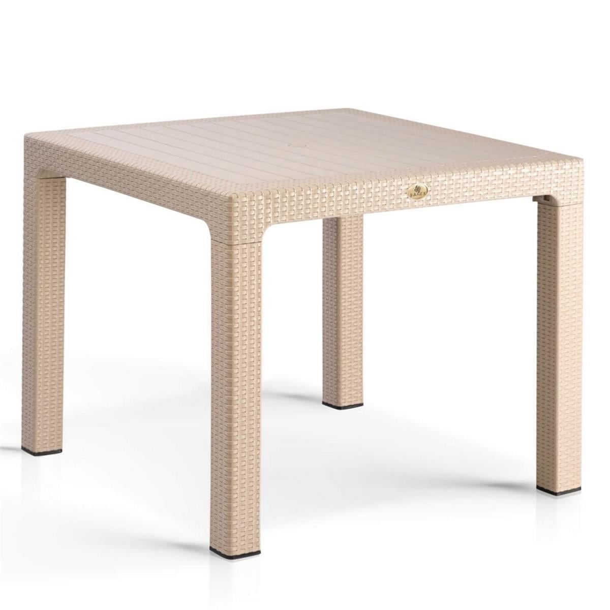 Rattan 90x90 Camsız Bahçe Masası