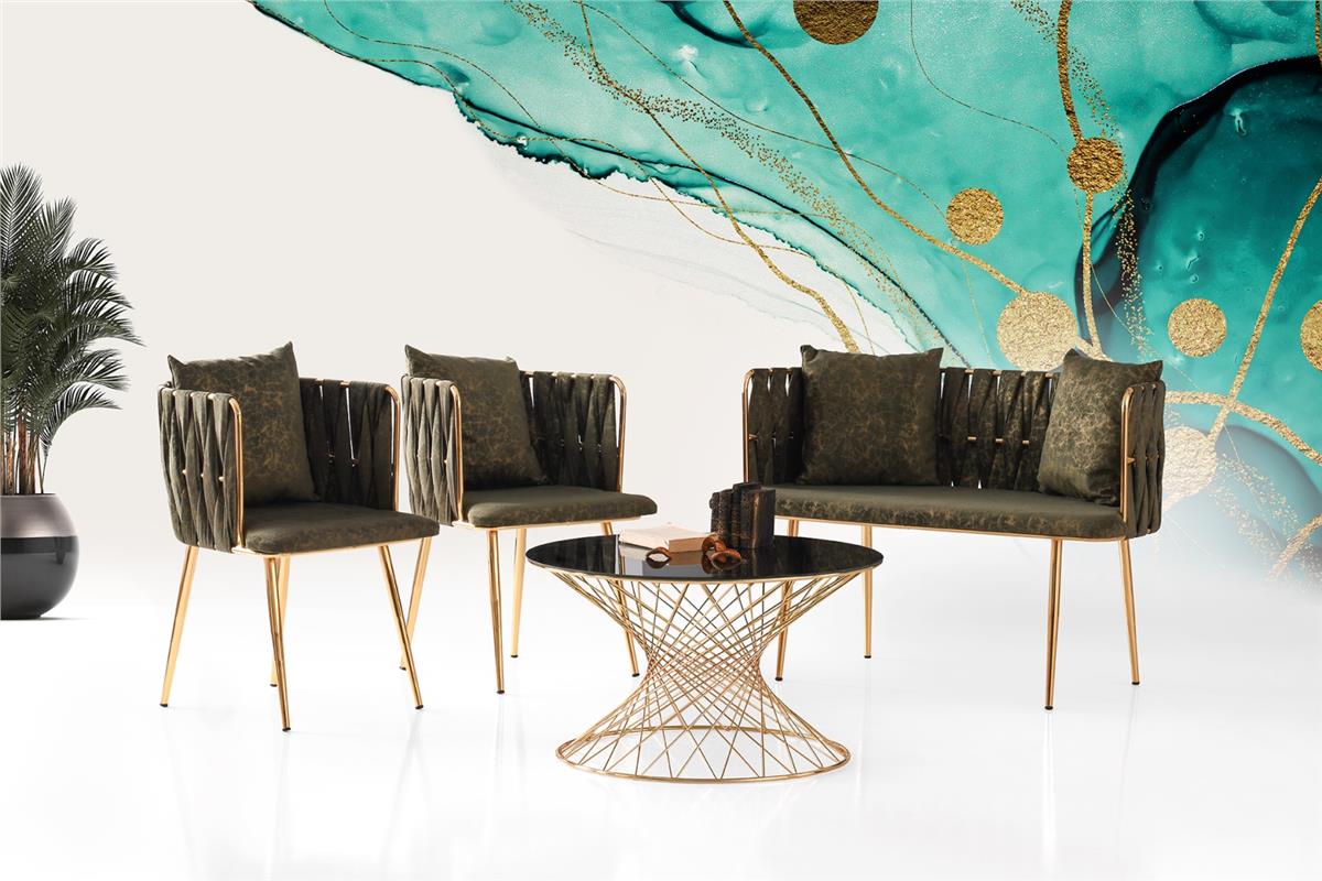 Sarmaşık Çay Seti Altın Ayak