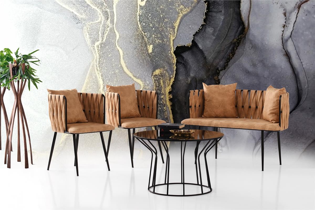 Sarmaşık Çay Seti Boyalı Ayak