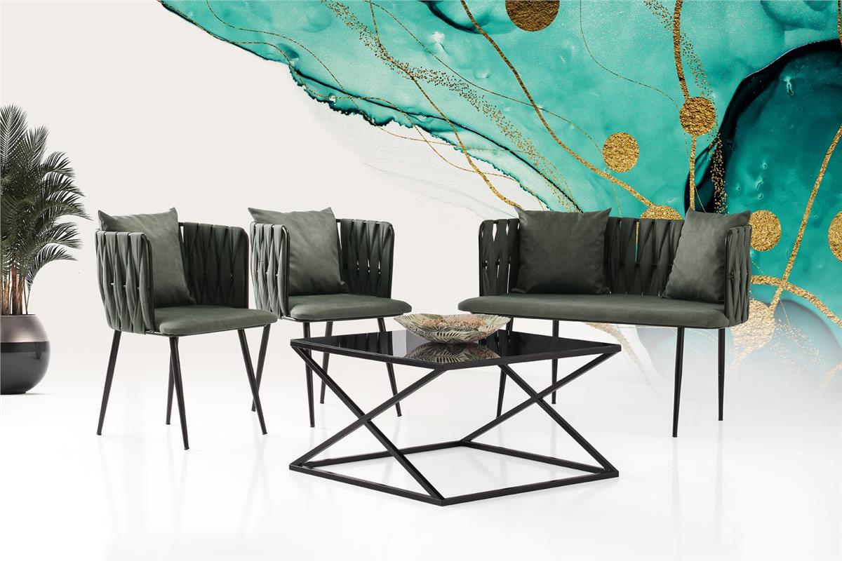 Sarmaşık Çay Seti Boyalı Ayak