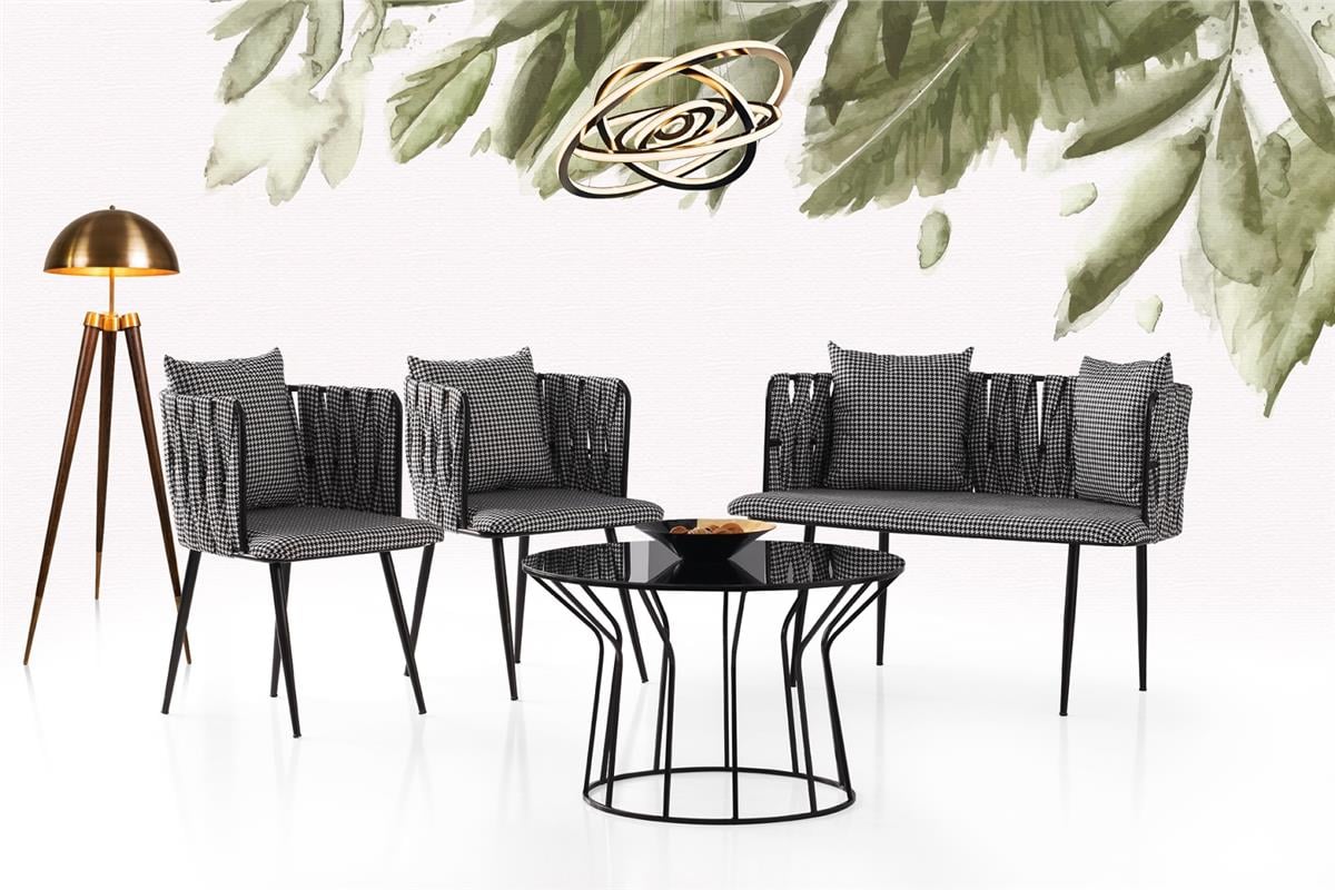 Sarmaşık Çay Seti Boyalı Ayak