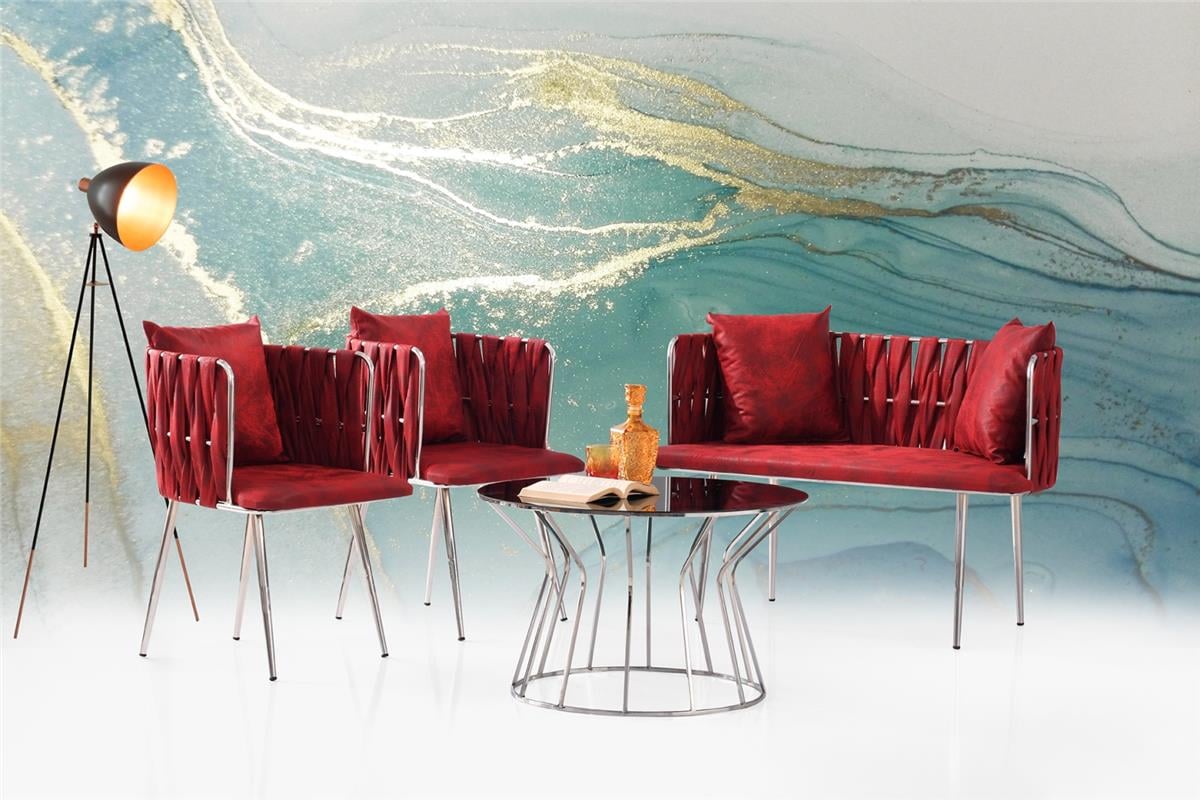 Sarmaşık Çay Seti Krom Ayak