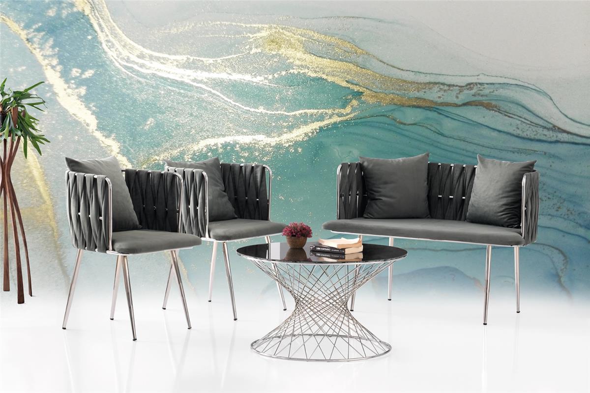 Sarmaşık Çay Seti Krom Ayak