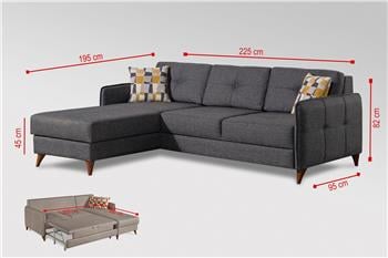 Datça Köşe Koltuk Antrasit