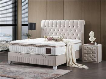 Lexus Krem Yatak Baza ve Başlık Seti