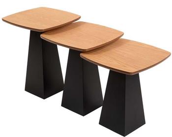 Lucca Meşe Siyah Zigon Sehpa