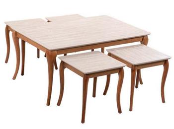 Pesaro Traverten 4+1 Sehpa Seti