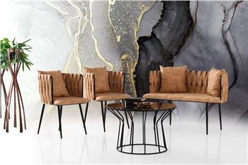 Sarmaşık Çay Seti Boyalı Ayak