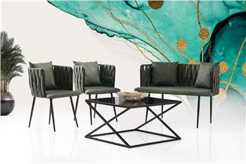 Sarmaşık Çay Seti Boyalı Ayak