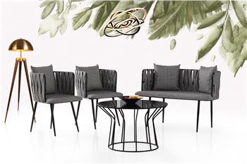 Sarmaşık Çay Seti Boyalı Ayak