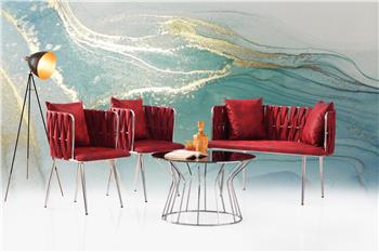 Sarmaşık Çay Seti Krom Ayak